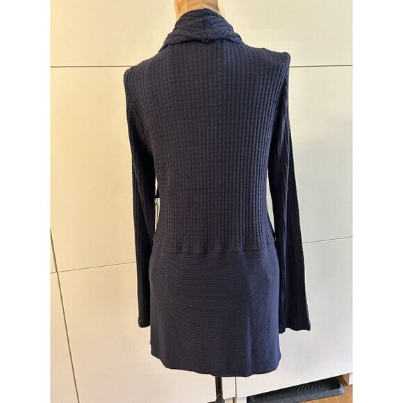 Velvet by Graham & Spencer Bertha Waffle Knit Waterfall Cardigan Navy Size S - Picture 6 of 12